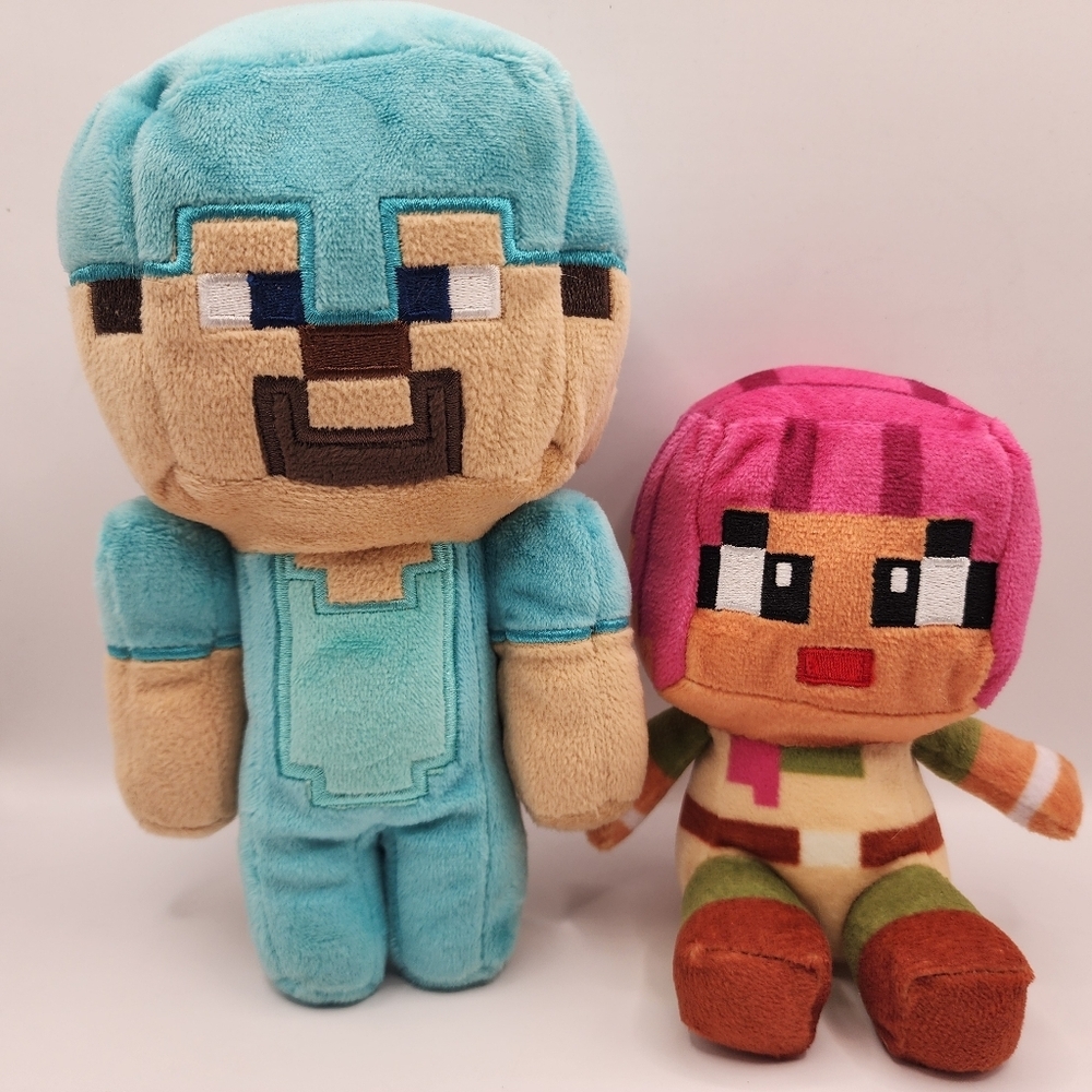 Minecraft Happy Explorer Diamond Steve, Adriene Stuffed Plush Jinx